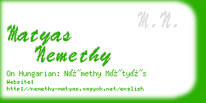 matyas nemethy business card